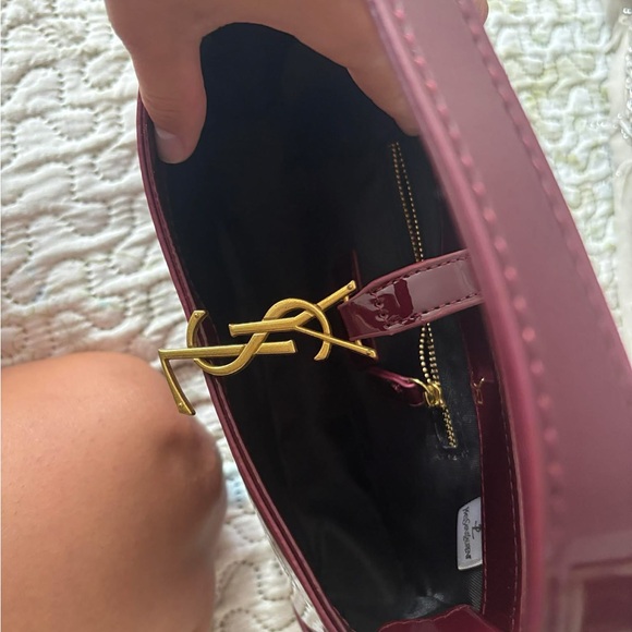 Yves Saint Laurent Deep Red Patent Shoulder Bag - Picture 2 of 3
